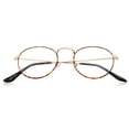 thumbnail image 2 of grinderPUNCH Vintage Inspired Round Tortoise Metal Frame Clear Lens Glasses, 2 of 5