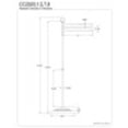 thumbnail image 3 of Kingston Brass Pedestal 3-Arm Towel Rack, 3 of 3
