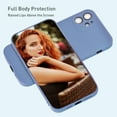 thumbnail image 3 of Case for iPhone 12 Pro 6.1 inch, Slim Liquid Silicone Case for iPhone 12 Shockproof Full Body Protection Phone Case with Anti-Scratch Microfiber Lining Gel Rubber Cover - Grey Blue, 3 of 16