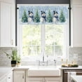 thumbnail image 2 of nqOlkjepod Blue Snowman Christmas Farmhouse Short Window Curtain Valances, Snowflake Green Xmas Tree Rod Pocket Kitchen Valances for Living Room Bedroom Bathroom Cafe, 1 Panel - 42" x 12", 2 of 8