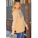 thumbnail image 3 of ABPHQTO Sudadera de mujer color caqui con estampado de letras de leopardo AMEN, 3 of 5