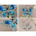 thumbnail image 3 of Sparkly Enamel Painted Crystal Rhinestone Butterfly Pendant Necklace,Blue, 3 of 5