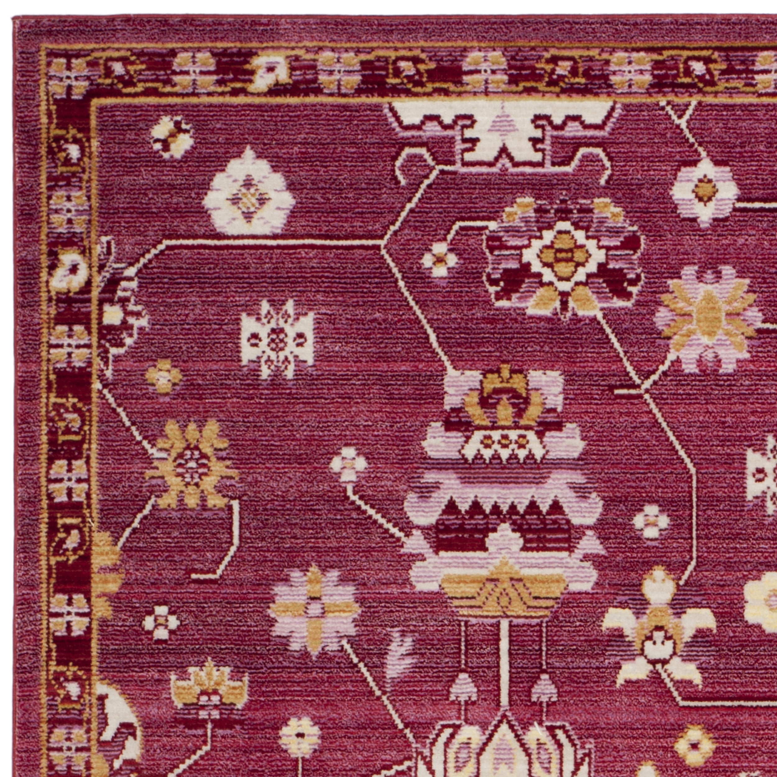 SAFAVIEH Valencia Gemma Abstract Polyester Area Rug, Fuchsia/Multi, 9' x 12'