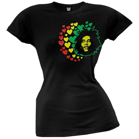 Bob Marley - Hearts Juniors T-Shirt (Best Bob Marley Covers)
