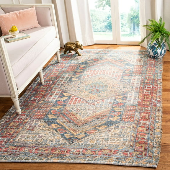 Safavieh Handmade Saffron Kamita Modern Tribal Cotton Rug 5' x 8' 5' x 8' Indoor Rectangle
