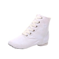 KEGIRLOM Women's High-Top Canvas Dance Shoes Adult Yoga Plus Size Shoes Fall And Winter Trendy And Comfortable Dance Shoes White Size 9