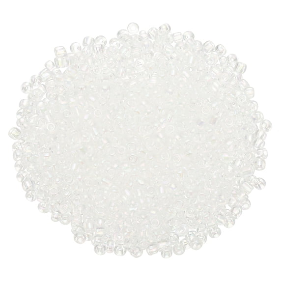 Uxcell 2000-Pack Glass Seed Beads, 3x3mm/0.12x0.12 Inch Tube Mini Glass Bugle Beads for DIY Earrings/ Necklaces/Bracelets/Jewelry Making [Clear]