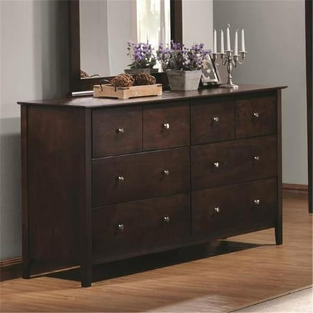 Coaster 202083 Tia 6 Drawer Dresser With Brushed Nickel Hardware