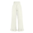 thumbnail image 6 of Nestiefly Linen Pants for Women Ruffle Wide Leg Pants Smocked High Waisted Boho Palazzo Pant Summer Lightweight Cotton Linen Pant White 2XL, 6 of 8