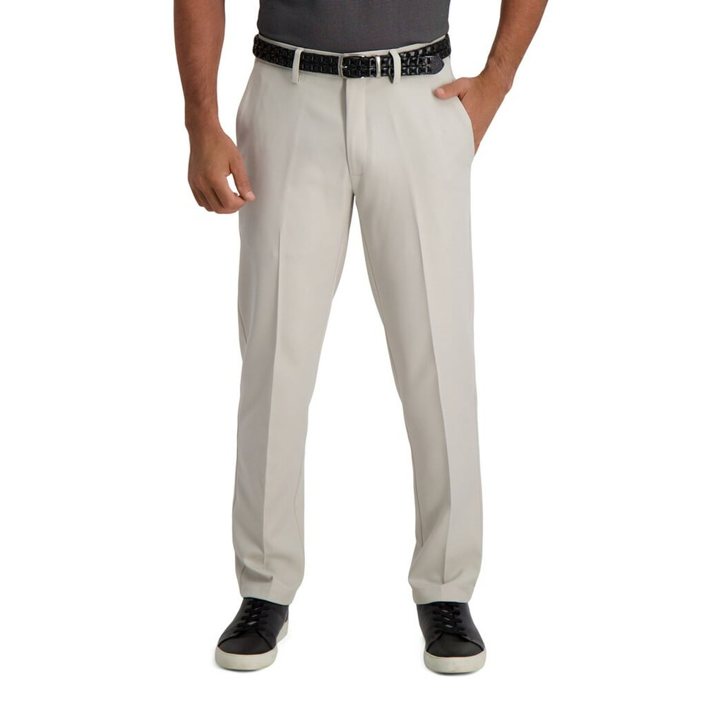 Haggar - Men's Haggar Cool 18 PRO Slim-Fit Wrinkle-Free Flat-Front Premium Flex Waist Pants