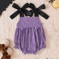 thumbnail image 4 of Vdoaml Baby Girl Halloween Outfit Newborn Spaghetti Straps Romper Infant Holiday Party Smocked Bodysuit Purple 3-6 Months, 4 of 5