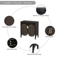 thumbnail image 6 of LEFHDA Buffet Cabinet, Sideboard Cabinet with Storage, Accent Storage Cabinet with Carved Arc Door Design for Kitchen Dining Room, 2 Doors Buffet Cabinet with Adjustable Shelves, 6 of 9