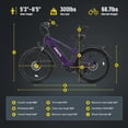 thumbnail image 6 of ESKUTE C200 70-Mile Electric Bike for Adults with 840Wh Removable Battery, 500W Peak Power Ebike, Up to 20MPH Speed, 26" Tires, 7-Speed Adjustable Stem Step-Over E-Bicycle,Purple, UL2849 Class 2, 6 of 8