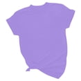 thumbnail image 5 of Scyoekwg Summer Tops for Women Trendy Short Sleeve Plus Size Crewneck Going Out Tops Classic Solid Color Casual Tshirt Loose Comfy Blouse Cute Tops (Purple,L), 5 of 5