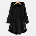 thumbnail image 2 of Womens Tops Long Sleeve Plus Size Button V-Neck Pullover Tops Long Sleeve Hooded Blouse Sweatshirt, 2 of 4