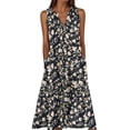 thumbnail image 2 of Gamivast Dresses for Women Sleeveless V Neck Button Down Loose Fit Midi Dress Floral Print with Pockets Flowy Elegant Party Summer Dresses Spring Dresses, 2 of 5