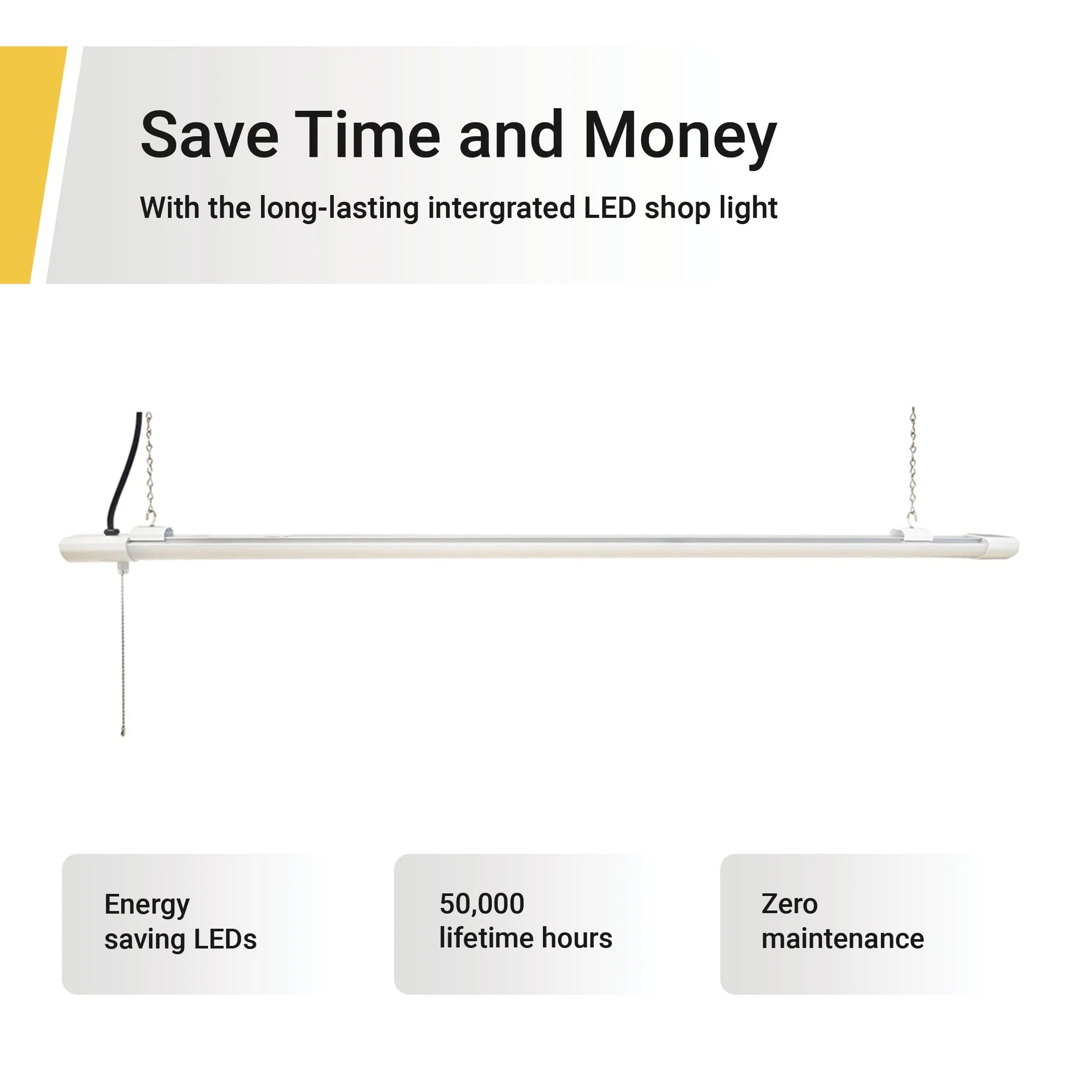 4ft LED Shop Light 5000 Lumen, 42-Watt, Non Linkable