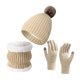 thumbnail image 1 of Conjunto de gorro Bufanda y Guantes de invierno jinwen Beige, 1 of 8