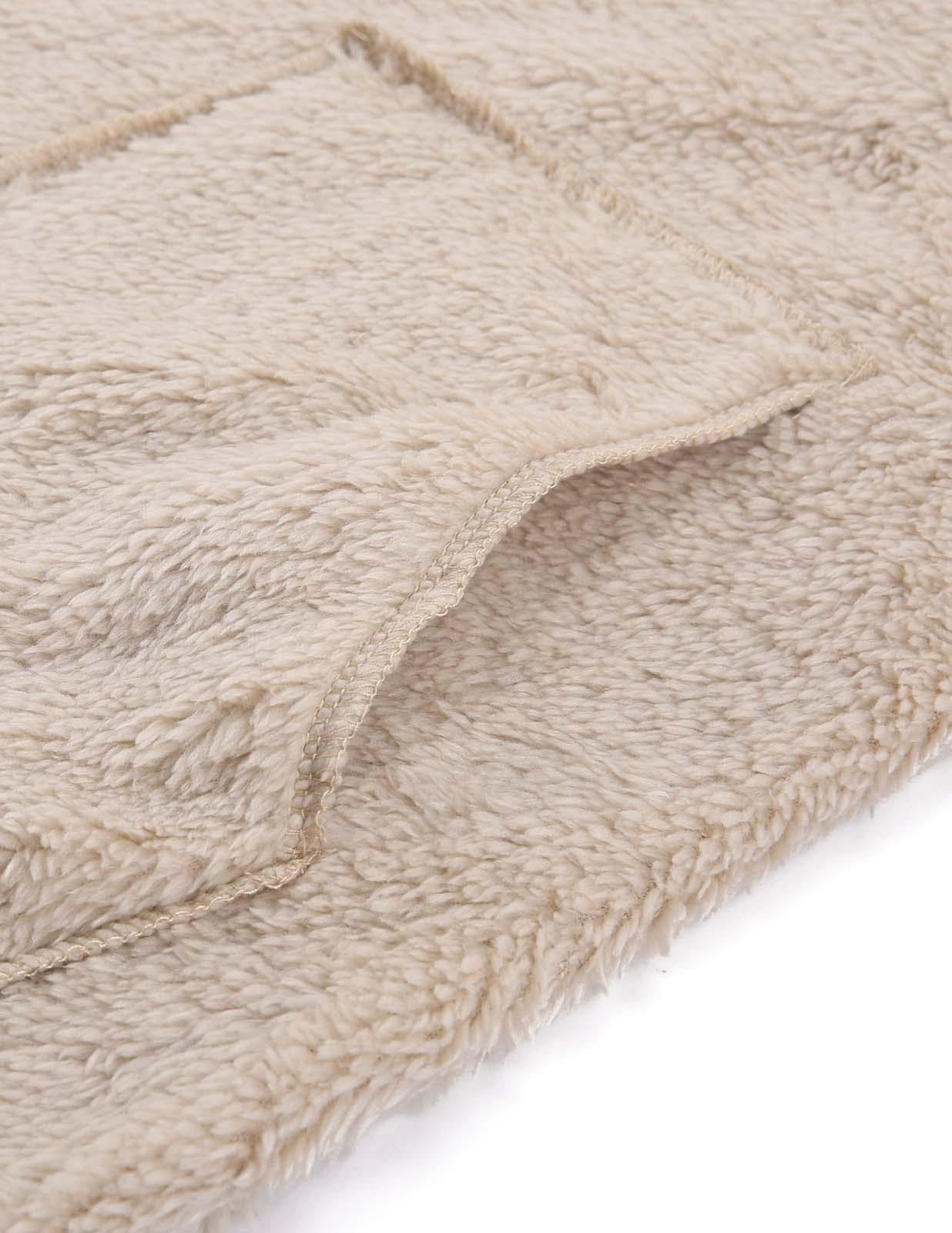 ANGGREK Women Casual Fuzzy Hooded Jacket Faux Fur Cardigan Coat with Pockets