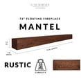 thumbnail image 3 of Luxe Surface 72 inch Floating Shelve Rustic Aged Color Wood Fireplace Mantel, 3 of 6