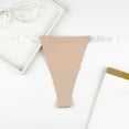 thumbnail image 2 of ZJXFGS Clearance Womens Seamless Thongs Womens No Show Underwear Women Underwear Ice Silk Transparent Thin Belt Underwear Breathable Underwear Moisture Wicking Underwear For Women Beige L, 2 of 3