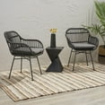 thumbnail image 3 of CoSoTower Outddor Chair with Water-Resistant Cushions, Polyethylene Rattan, Steel Frame, Set of 2, 3 of 9
