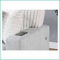 thumbnail image 2 of Light Grey/White Reversible Pull-Out Sofa Bed | Square Arms | Fabric Upholstery | Cushion Back - Transitional Style Living Room Sofa, 2 of 12