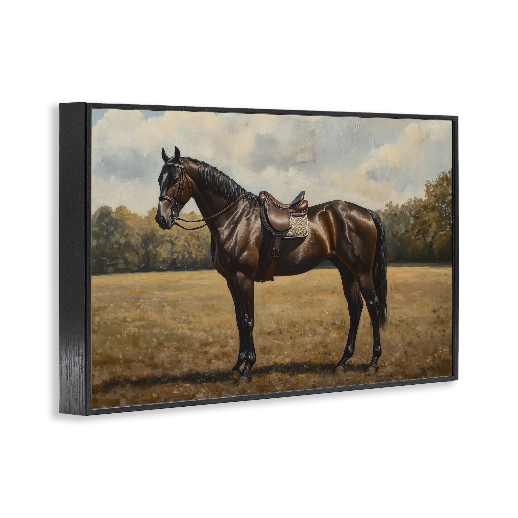 Stupell Industries Dark Brown Pony Portrait Black Framed Giclee Art, design by Petal Prints Design