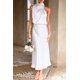 thumbnail image 2 of Vestido PRETTYGARDEN 2025 Verano Satén Sin Mangas Maxi Blanco XL, 2 of 8