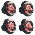 thumbnail image 2 of 4 Pcs Roses Knobs for Kitchen Cabinet Cupboard Dresser Bookcase Drawer Pulls Handles Round Home Decor, 2 of 8