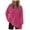 Hot Pink, variant on Kaprioy Womens Plus Size Hoodies Waffle Knit Long Sleeve Drawstring Button V Neck Casual Pullover Sweatshirt Essentials Hoodie Tops Dark Gray, XL