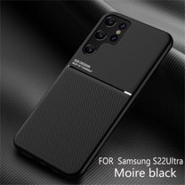 SaniMore for Samsung Galaxy S22 Ultra Case (6.8 inch 2022), PU Leather Magnetic Case Built-in Car Mount Shock Absorption TPU Rubber Luxury Hybrid Cover for Samsung Galaxy S22 Ultra, Black