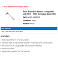 thumbnail image 2 of Front Brake Pad Sensor - Compatible with 1976 - 1983 Mercedes-Benz 240D 1977 1978 1979 1980 1981 1982, 2 of 2