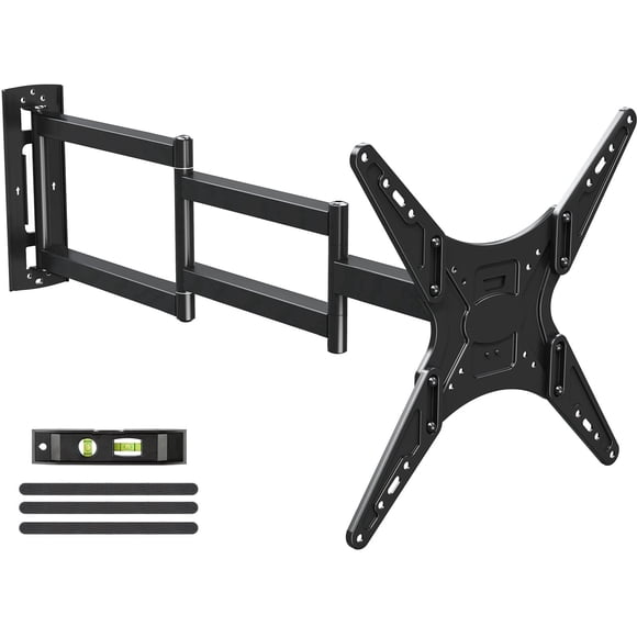 HOMOUNT Soporte de Pared para TV de Brazo Largo de Movimiento Completo para TVs de 26"-65", Soporte de Esquina para TV con Brazo de Extensión de 37.4", Poste Único Articulado con Giro E Inclinación,