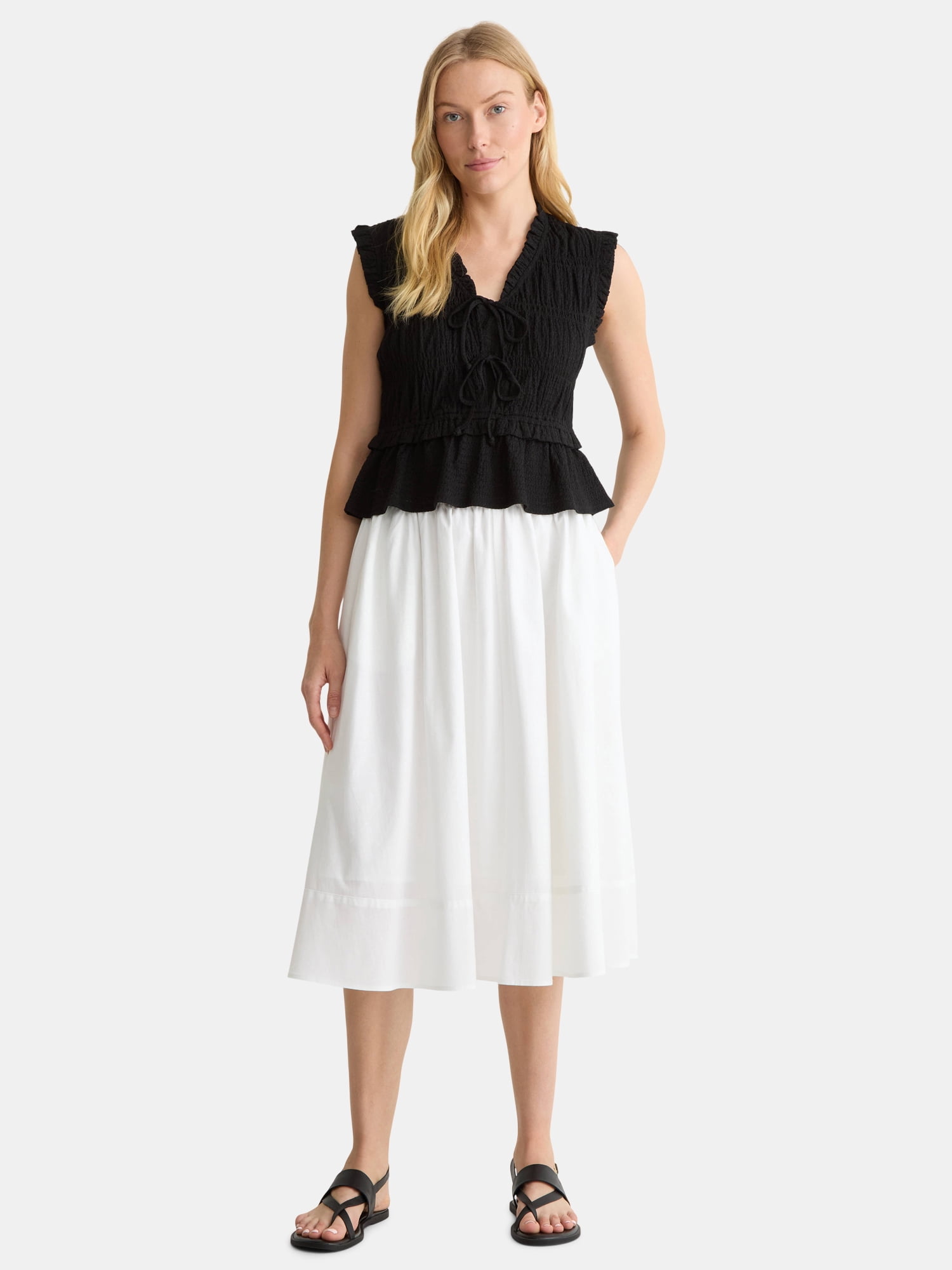 Time and Tru Women's Tiered Pull-On Skirt, Sizes XS-4X