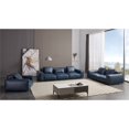 thumbnail image 2 of American Eagle Furniture 4-Seater Full Leather/Wood Sofa in Navy Blue, 2 of 8