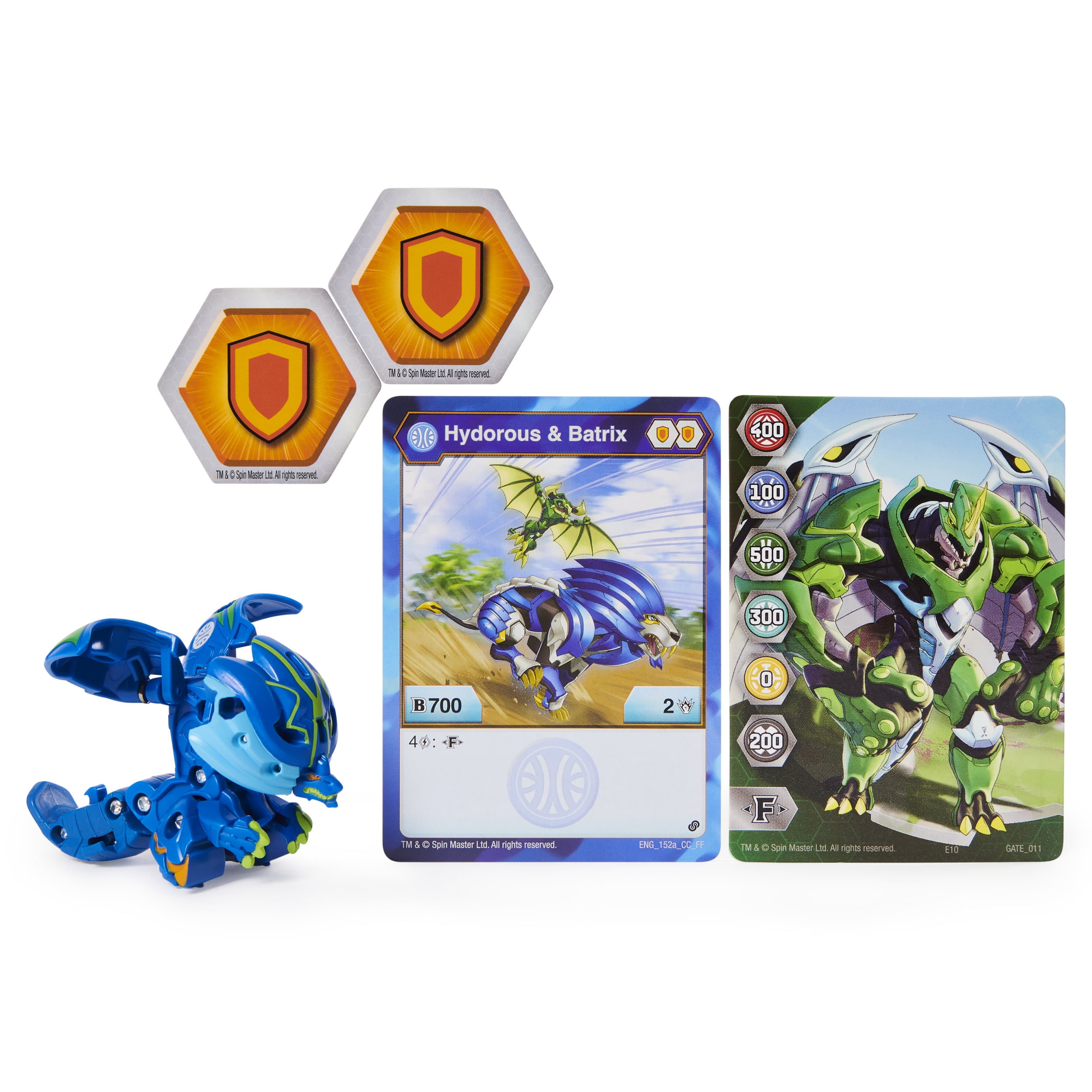 Bakugan Armored Alliance Blue Baku-Clip w/ Hydorous x Batrix Figure & Card  - NEW