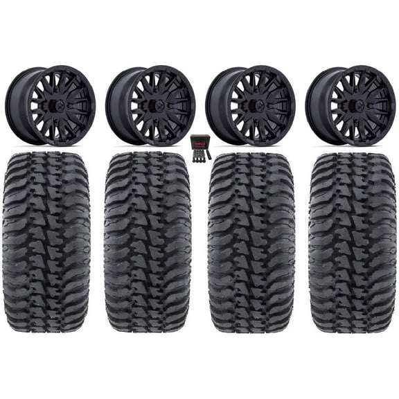 MSA Creed 14" Wheels Black 28" Regulator Tires Sportsman 550 850 1000