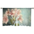 thumbnail image 7 of Sheer Curtains 45 inches Long, Watercolor Plant Fowers Light Filtering Sheer Window Curtains Rod Pocket Voile Drapes for Bedroom Living Room, 52"W x 45"L 2 Panels, 7 of 7