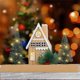 thumbnail image 4 of Casa de madera con árboles nevados Inteprter Decoración navideña iluminada por LED, 4 of 6