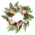 thumbnail image 3 of 12" Dahlia Flower Wreath for Front Door â Floral Wreath with Eucalyptus & Berries, All-Season Farmhouse Decor for Spring, Summer, Winter Indoor/Outdoor Porch & Wall, 3 of 9