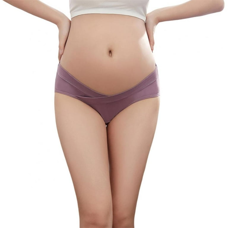 5-Pack Womens Cotton Maternity Underwear,Healthy Maternity Pregnancy Panties  Postpartum Mother Under Bump Underwear 
