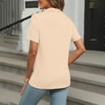 thumbnail image 6 of XMHJSMD Soft T Shirts for Women Women's Short Sleeve Shirts Summer Button Down Collared Tops Casual Loose Tees Women's Short Sleeve Tops(Beige,XXL), 6 of 6
