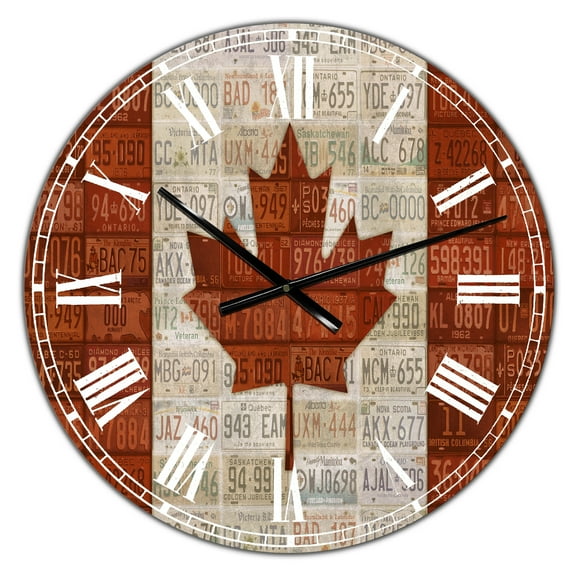 Designart Oversized Multicolor Analog Round Modern Traditional Wall Clocks, CLM25158-C23