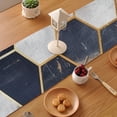 thumbnail image 2 of White Navy Hexagons (2) Table Runner, Seasonal Fall Winter Kitchen Dining Table Decoration for Home Party Decor 13 x 90 Inch, 2 of 4