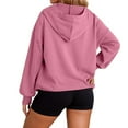 thumbnail image 3 of Women'S Sweatshirt Women's Solid Sweatshirt Women's Zip Up Hoodie Fall Fashion Loose Fit Long Sleeve Pullover Casual Streetwear Comfortable Sweatshirt With Pocket And Drawstring For Daily Wear, 3 of 7