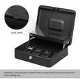 thumbnail image 5 of Portable Cash Drawer Box Deposit with 5 Coin Tray Cover, 3.46 in x 11.8 in x 9.5 in, Black, 5 of 5