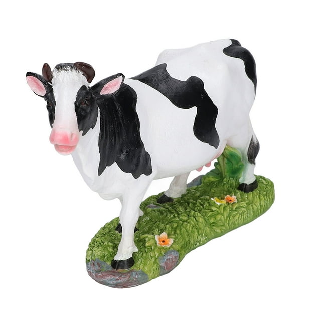 Figuras de vaca, resina de estatua de vaca de textura brillante para decoración de jardín para escritorio,Figuritas de vaca, estatua de vaca, juguetes de vaca, figurita de ganado, modelo de vaca, deco