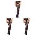 thumbnail image 3 of ZLight Bas Résille Lingerie Bas Fins Aguichant Mode Dentelle Jeux de Boîte de Nuit Collants pour Dames 3Ensemble, 3 of 6