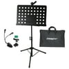 ChromaCast CC-PS-MSTAND-KIT-1 Pro Series Metal Music Stand Performance Pack with Carry Bag, Music Sheet Clip and Clip On Adjustable Light